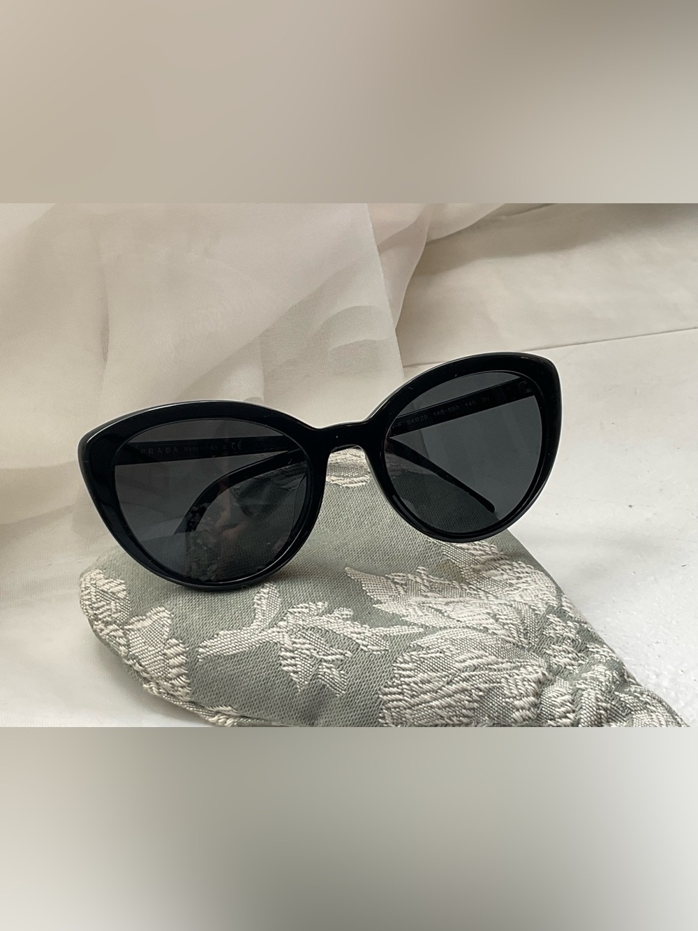 Prada Black Round Cat-Eye Women’s Sunglasses